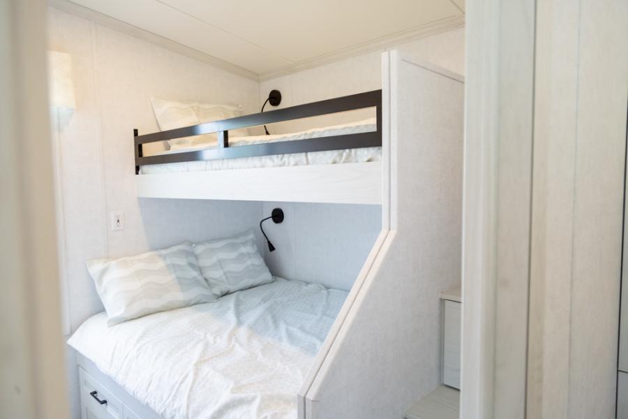 Bedroom at Wye Cottages Beausoliel model for sale in Midland Ontario